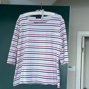 St James 3/4 sleeve striped top.